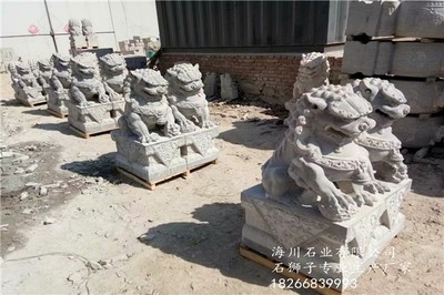 巩留1.2米高青石石狮子定制一对多少钱【源头工厂】【实力商家品质保证】海川石业